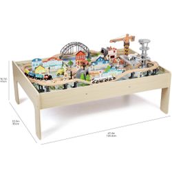 Wooden City And Train Set