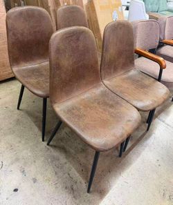 New assembled Dining Chairs Set of 4 Modern Style Mid Century Chair for Kitchen Dining Room Accent Chair in Dark Brown, Black Leg 16.9 in x 18.1 in x 