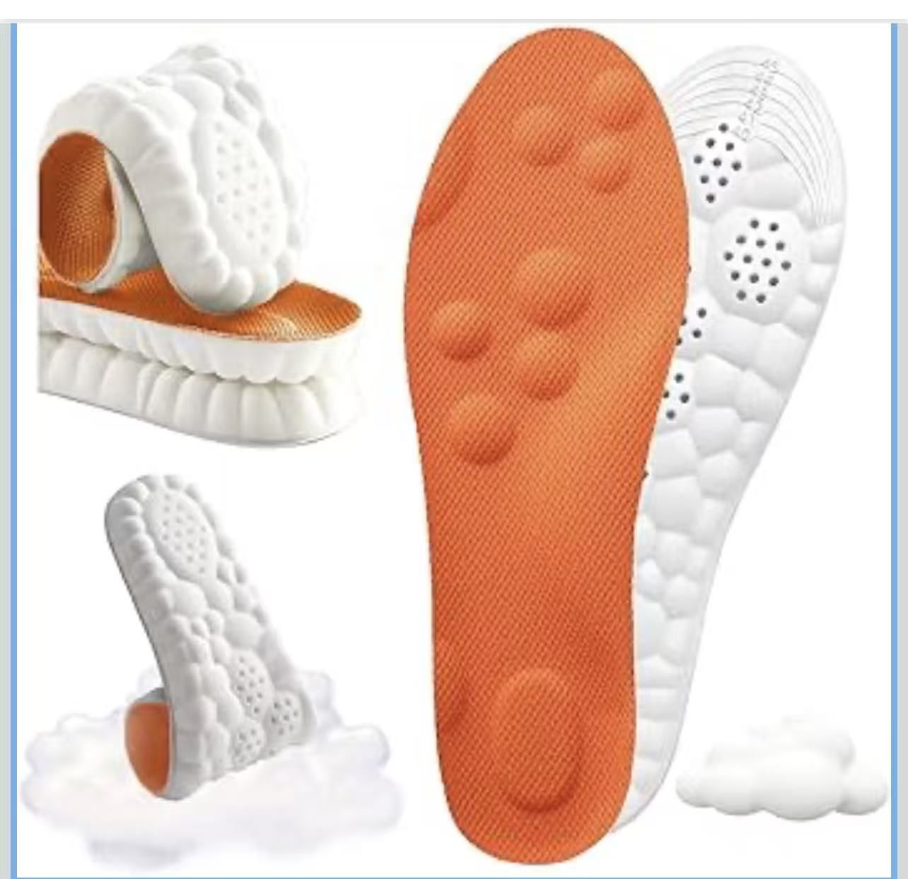 2026 New Steppers Insoles for Men and Women, Cloud Memory Foam Super Soft, Relieve Foot Pain, Day-Long Comfort, Anti-Fatigue & Shock Absorption (Orang