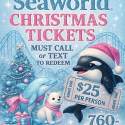❄️🎄✨ SEAWORLD 🎟️ SAN DIEGO  🎟️  TICKETS! ✨🎄❄️ 🎅🎢 Christmas Celebration • Holiday Lights • Guaranteed Entry!  Step into SeaWorld’s Chri