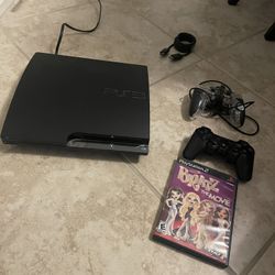 PS3, Cords, Controllers, And Game