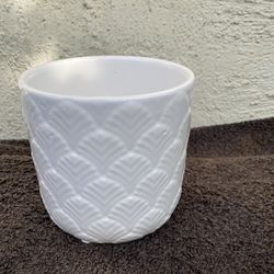 White Ceramic Flower Pot.
