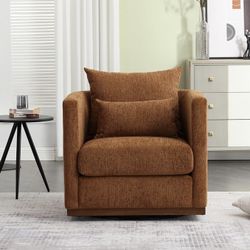 New Assembled Swivel Barrel Chair, Comfy Round Accent Sofa Chair for Living Room 360 Degree Swivel