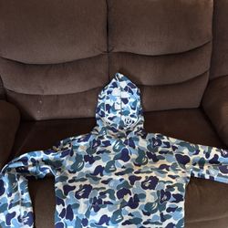 Blue Bape Pullover Hoodie 