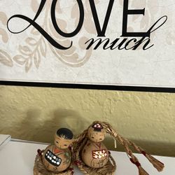 Vintage Kokeshi Japanese Dolls (Babies In Baskets)