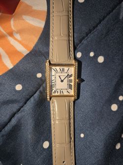 Cartier Tank Louis 18k Yellow Gold With diamond watch