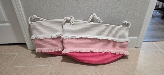 Pillowfort Rope Organizing Basket, Pink