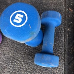 5lb. Rubber Coated Dumbbells 