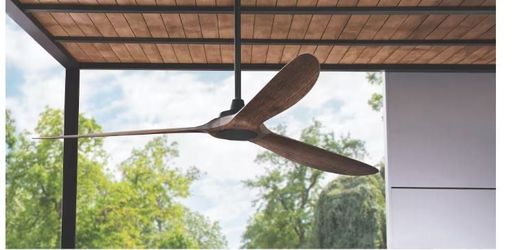 Tager 72 in. Smart Indoor/Outdoor Matte Black Ceiling Fan with Remote Powered by Hubspace