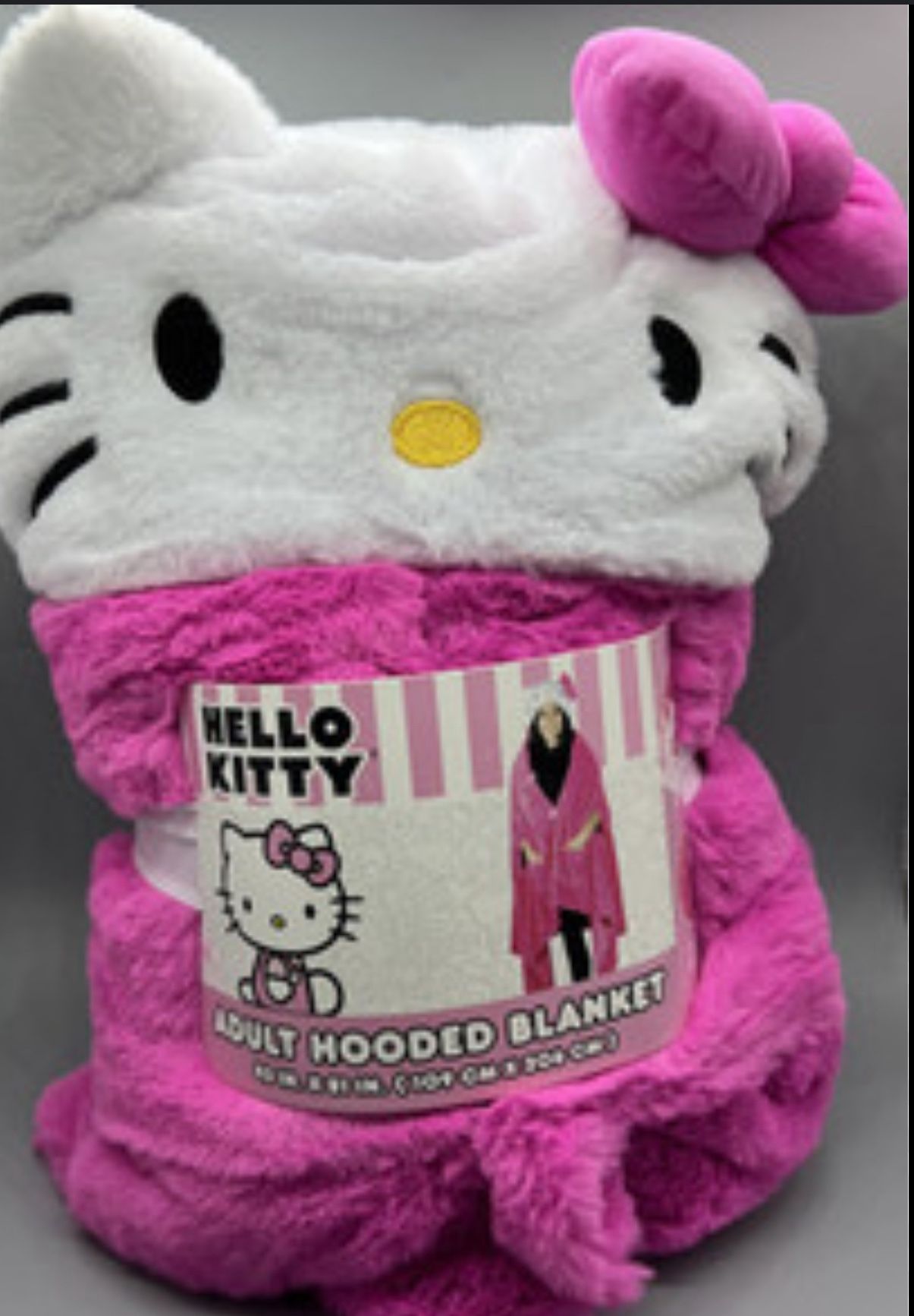 Adult Licensed Character Hooded Faux Fur Blanket with Front Pockets,