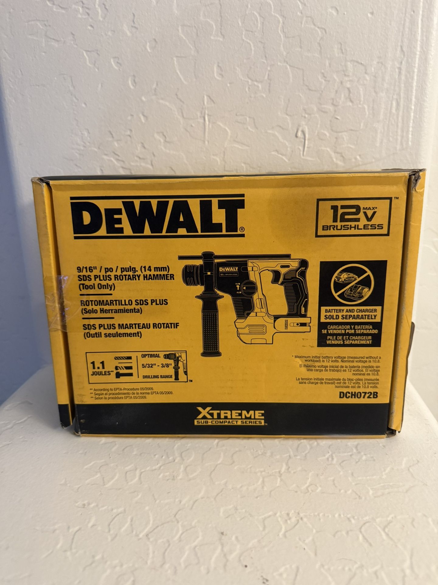 DeWalt DCH072B 12v Brushless 9/16" SDS Plus Rotary Hammer (Tool Only)