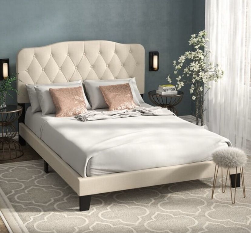 Willa Arlo Interiors Chesterwood Upholstered Standard King Bed – Linen