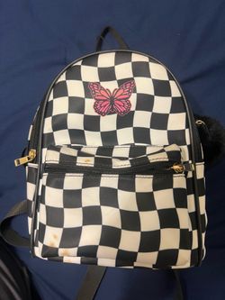 Black and white checkered mini bag