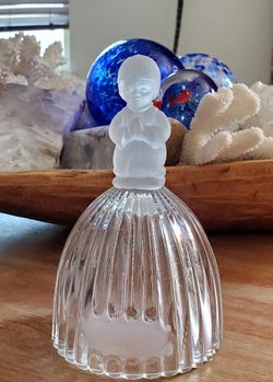 Goebel West Germany Crystal Glass Praying Child Figurine Bell