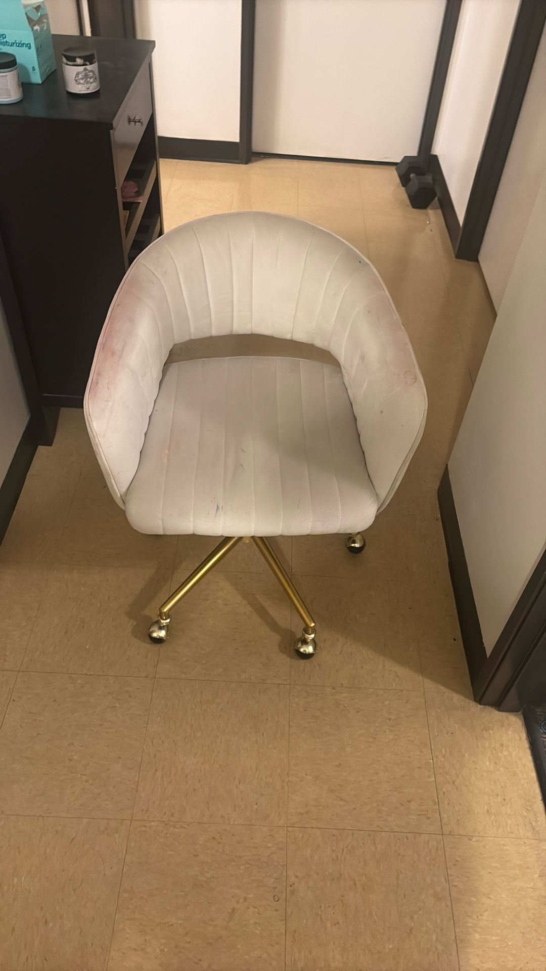 Golden And White Chair 