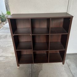 Cherry Wood 9 Cube Storage Organizer 
