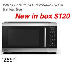 New in box Toshiba 2.2 cu. ft. 24.4'' Microwave Oven in Stainless Steel $120 cash only east Palmdale 