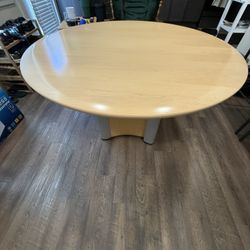 Round Wood Table - Dining Or Office