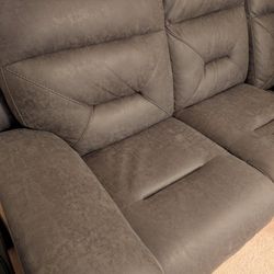 *New* Fabric Power Reclining Sofa with Power Headrests - GRAY