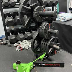 CAP STRENGTH Weight Plates Rack With Barbell Holder