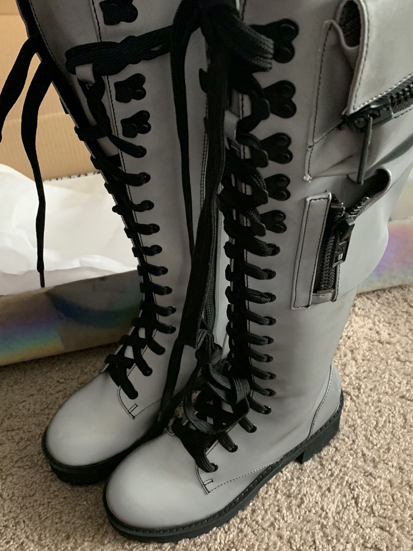 Dollskill Reflective Combat Boots Sz. 7M Women’s