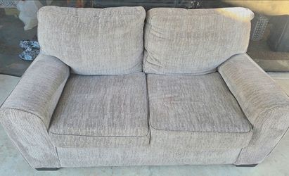 Gray Fabric Loveseat Sofa