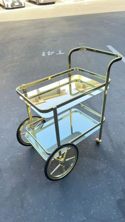 Gold Mirrored Bar Cart / Serving Cart