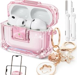 Pink Clear AirPods Pro 3 Case 2025 with Accessories