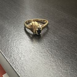 Gold Ring With Black Stone