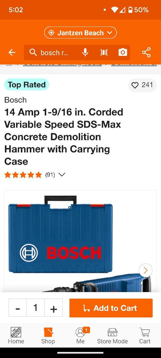 Bosch Corded Variable Speed SDS Max Demolition Hammer