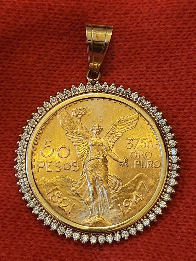 CENTENARIO 50 PESOS 22K Y VISEL 14K