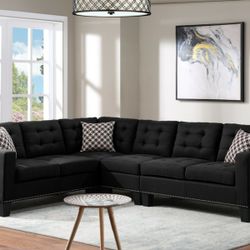 Logan Sectional Sofa Black 