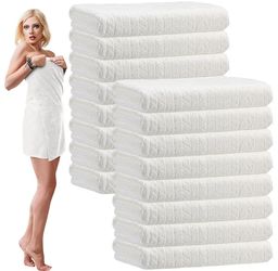 SmoothNovelty 16 Pack Microfiber Bath Towels Bulk,White