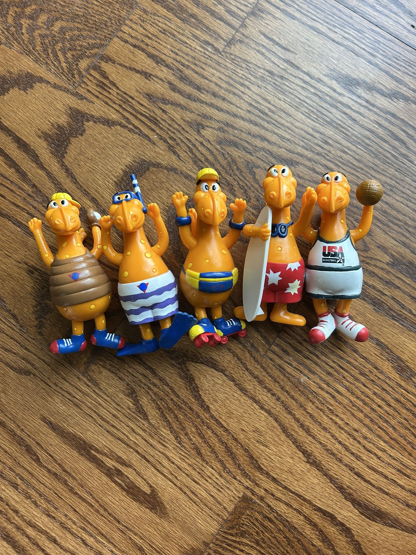 Kraft Cheesesaurus, Rex Poseable Dinosaurs Lot Of Five Complete Set New Mac & Cheese VTG