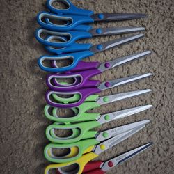 10 Scissors, Sharp Blade, Ergonomic Handle Scissors 8 inch