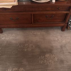 End table/small coffee table with glass and drawers