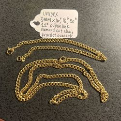 SUPER DEAL- Unisex 3mm Cuban Link Necklaces