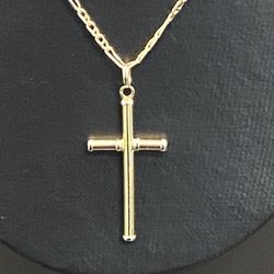 14kt Cross Pendant With Chain 