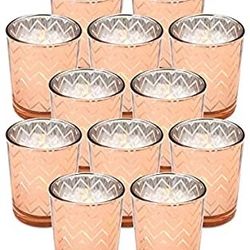 Rose Gold Glass Votive Candle Holders Bulk