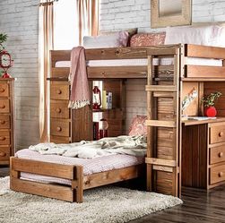 Twin/Twin Solid Wood Loft Bed @Elegant Furniture
