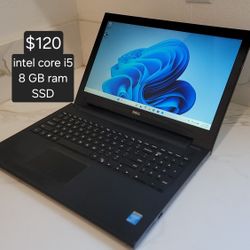 Dell laptop Windows 11. Intel core i5. 8 GB ram. SSD. Delivery Available. Se Habla Español. 