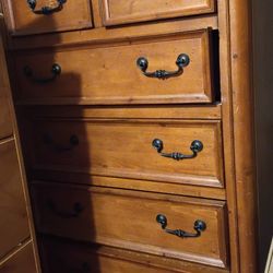 Solid Wood Bedroom / Office Furniture Set – Chest of Drawers + Desk w/ Hutch