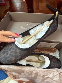 Leopard Print Mesh Ballet Flats
