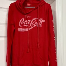 NEW Women’s Classic Coca Cola Logo Pullover Hoodie Size Large 