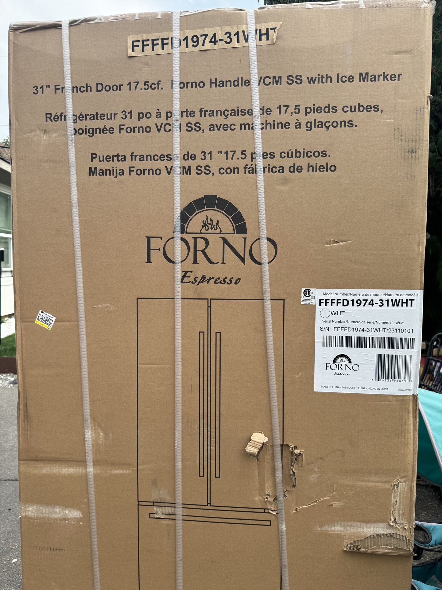 NEW 30” White Fridge