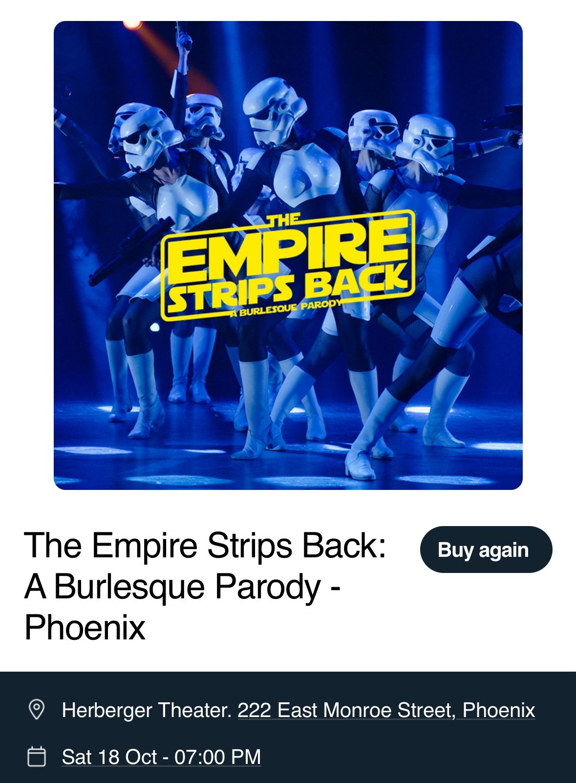 The Empire Strips Back: A Burlesque Parody - Phoenix
