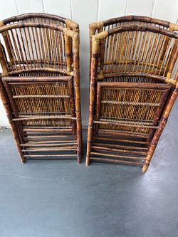 Vintage mid century bamboo folding chairs