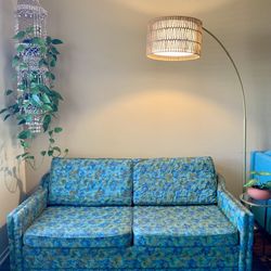 Sleeper Sofa Couch Pullout Loveseat Vintage Mid Century Modern MCM Vintage Retro Full Size Bed
