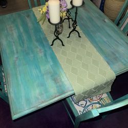 Custom Dining Set For 6 With Purple Rug 