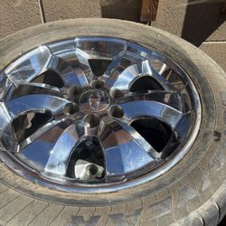 20 inch chrome Chevy rims and tire tires